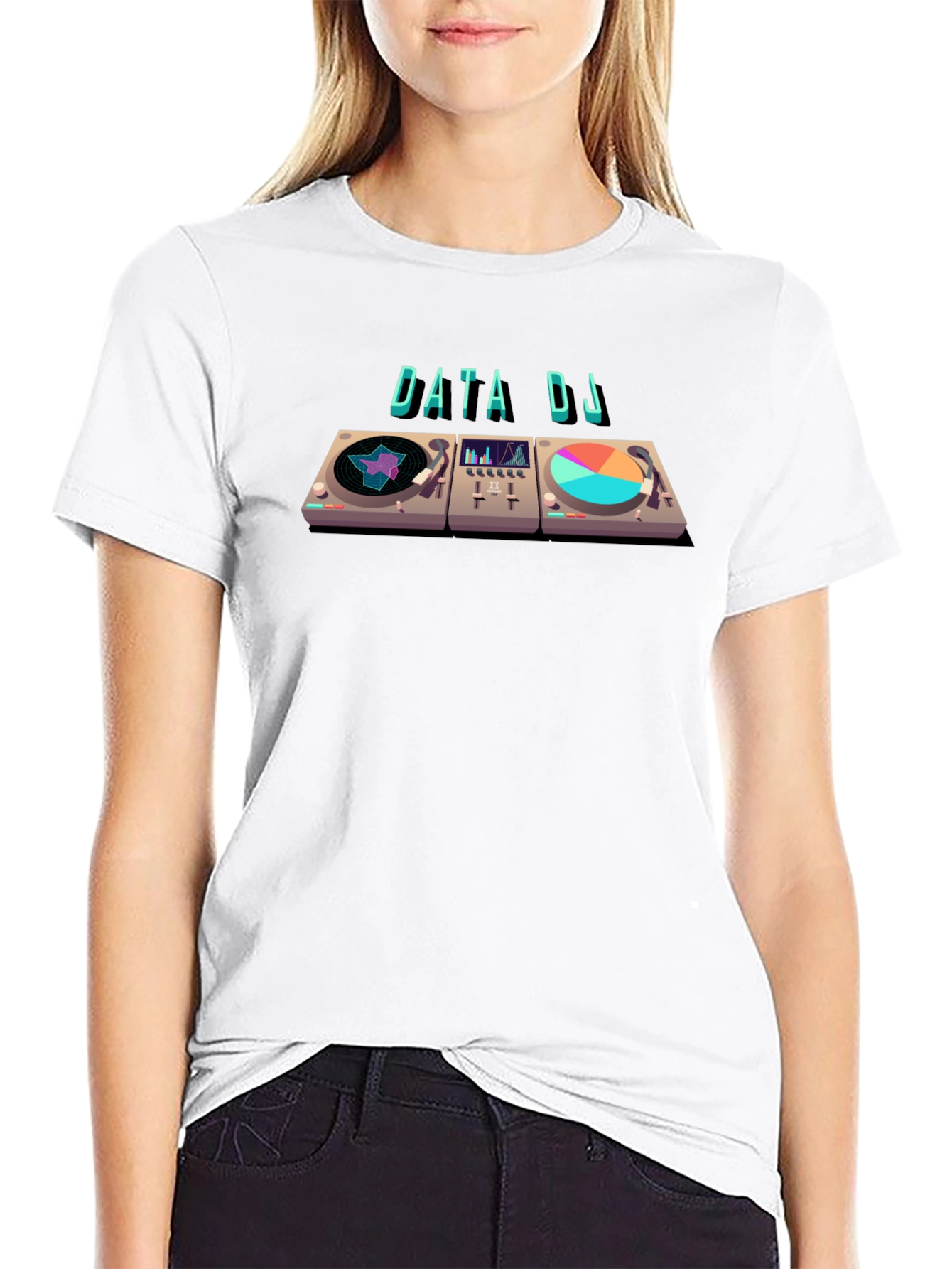 Data DJ Graphic T-Shirt - Cool Turntable Design