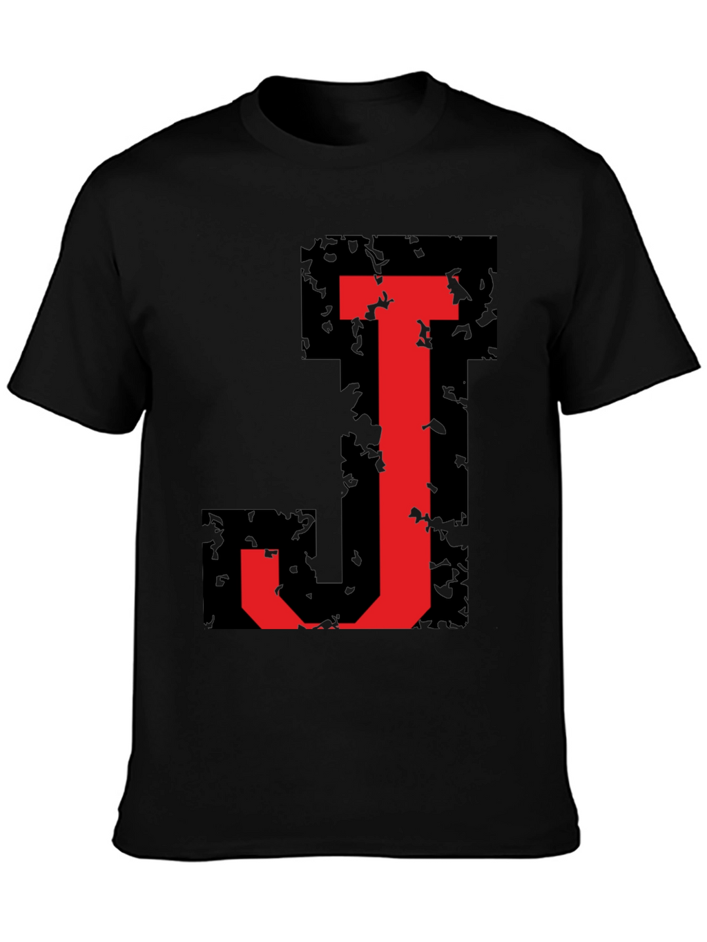 Bold J Initial Graphic Black T-Shirt