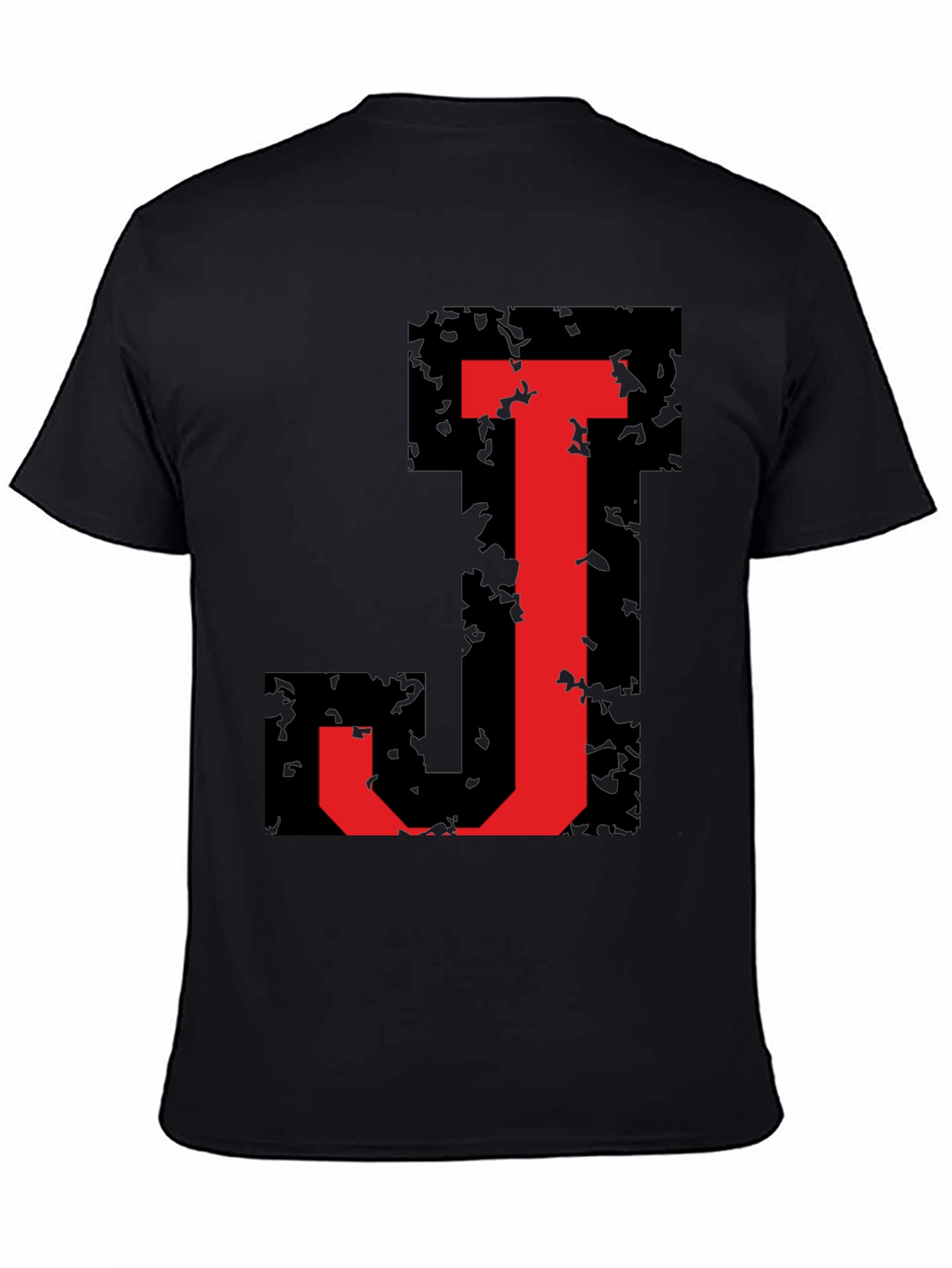 Bold J Initial Graphic Black T-Shirt