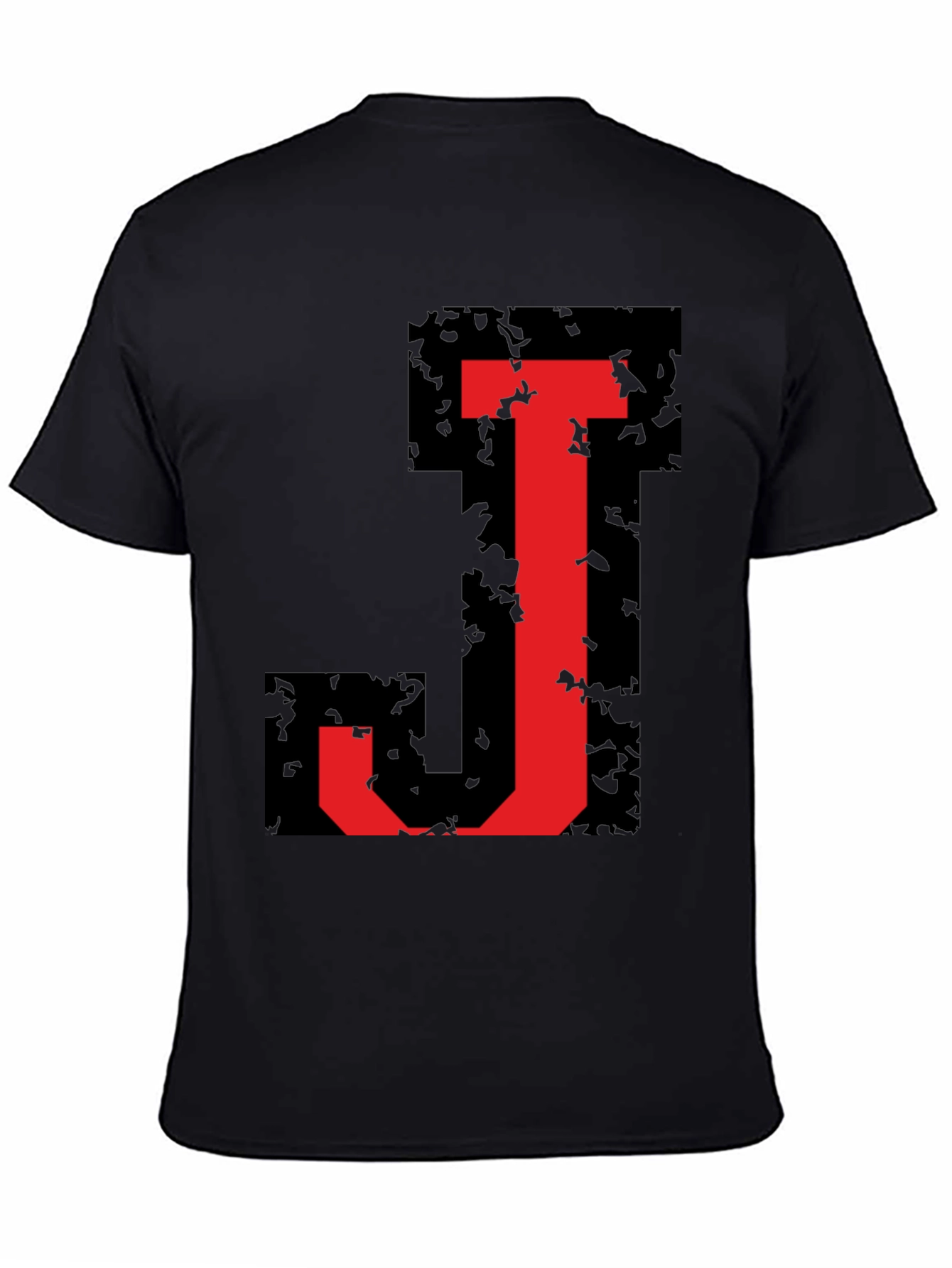 Bold J Initial Graphic Black T-Shirt