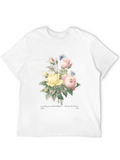 Floral Graphic Print Black T-Shirt