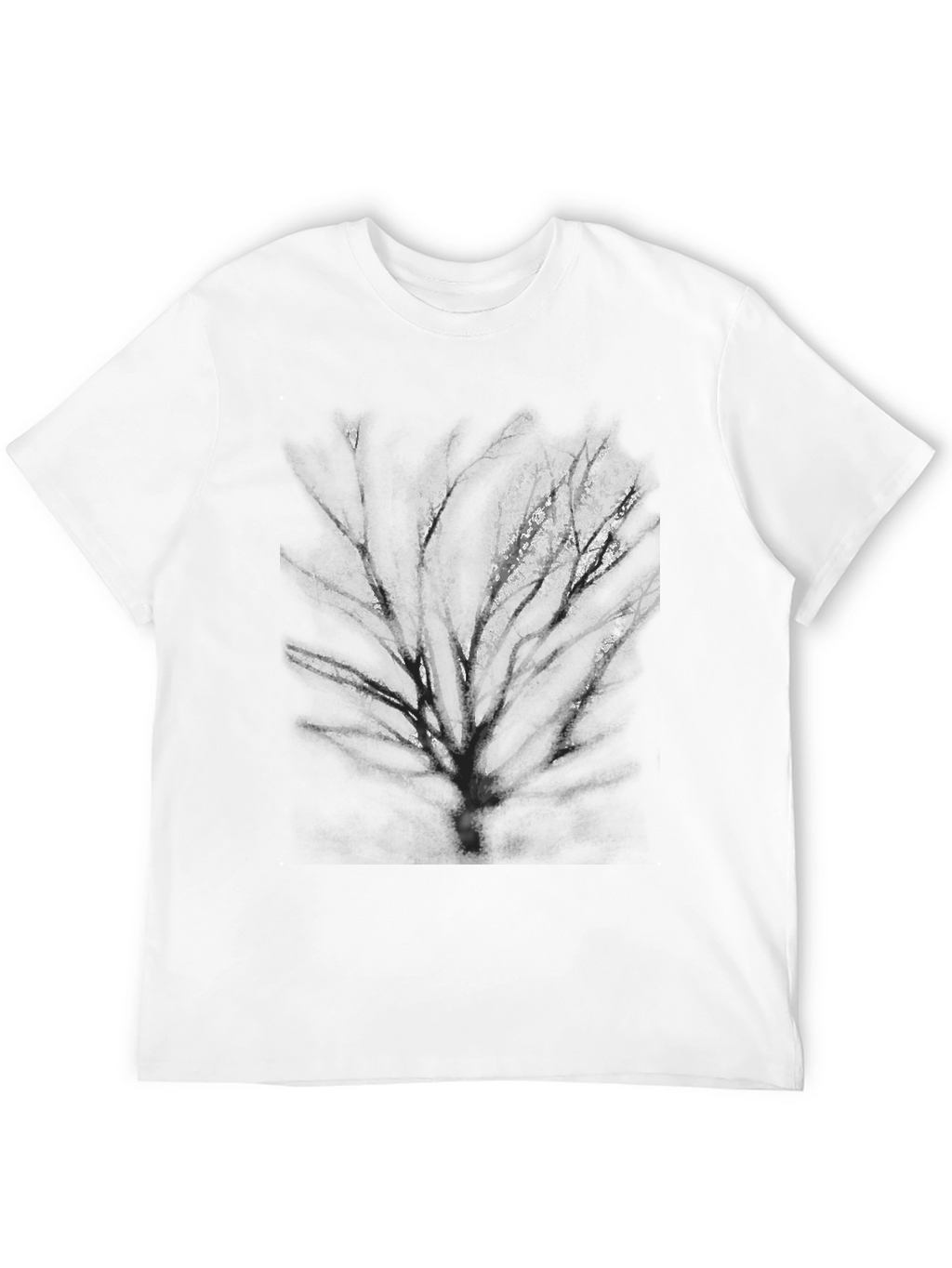 Black T-Shirt with Tree Graphic Print