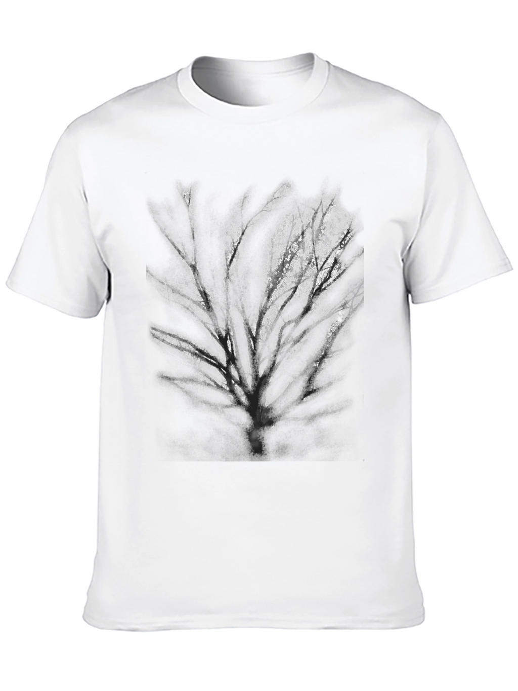 Black T-Shirt with Tree Graphic Print