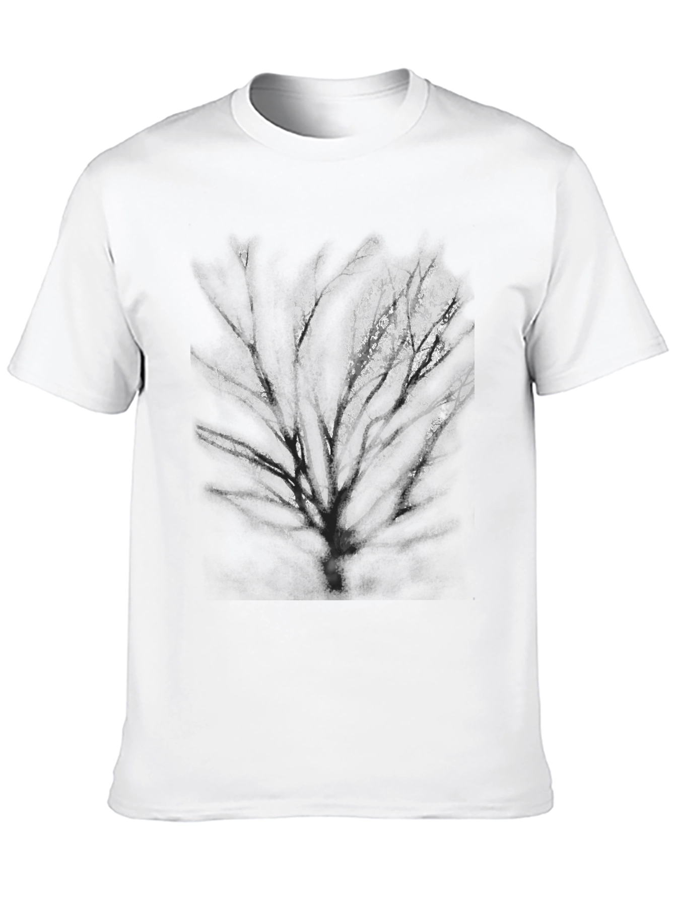 Black T-Shirt with Tree Graphic Print