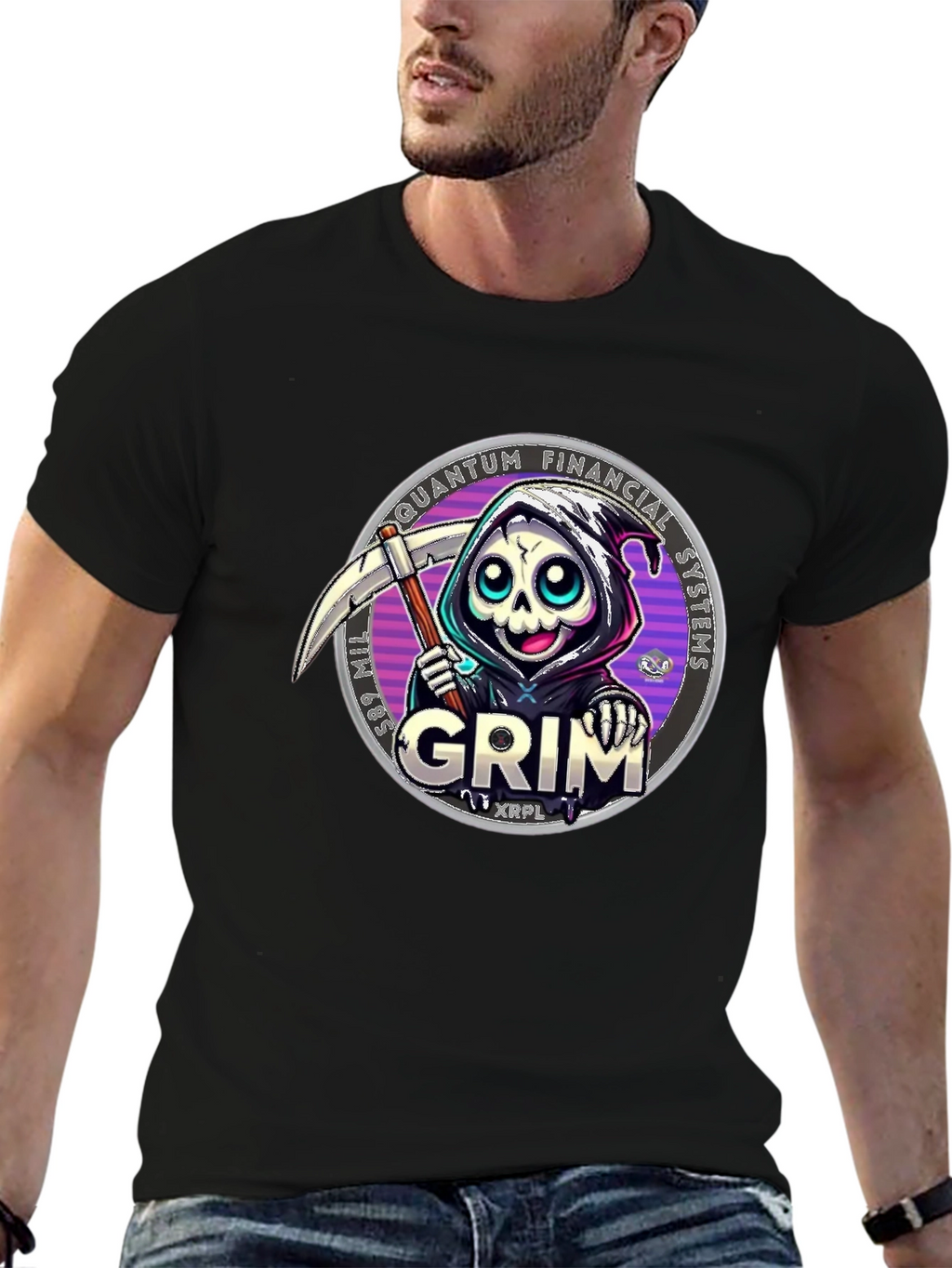 Grim Reaper Crypto T-Shirt - Quantum Financial Systems