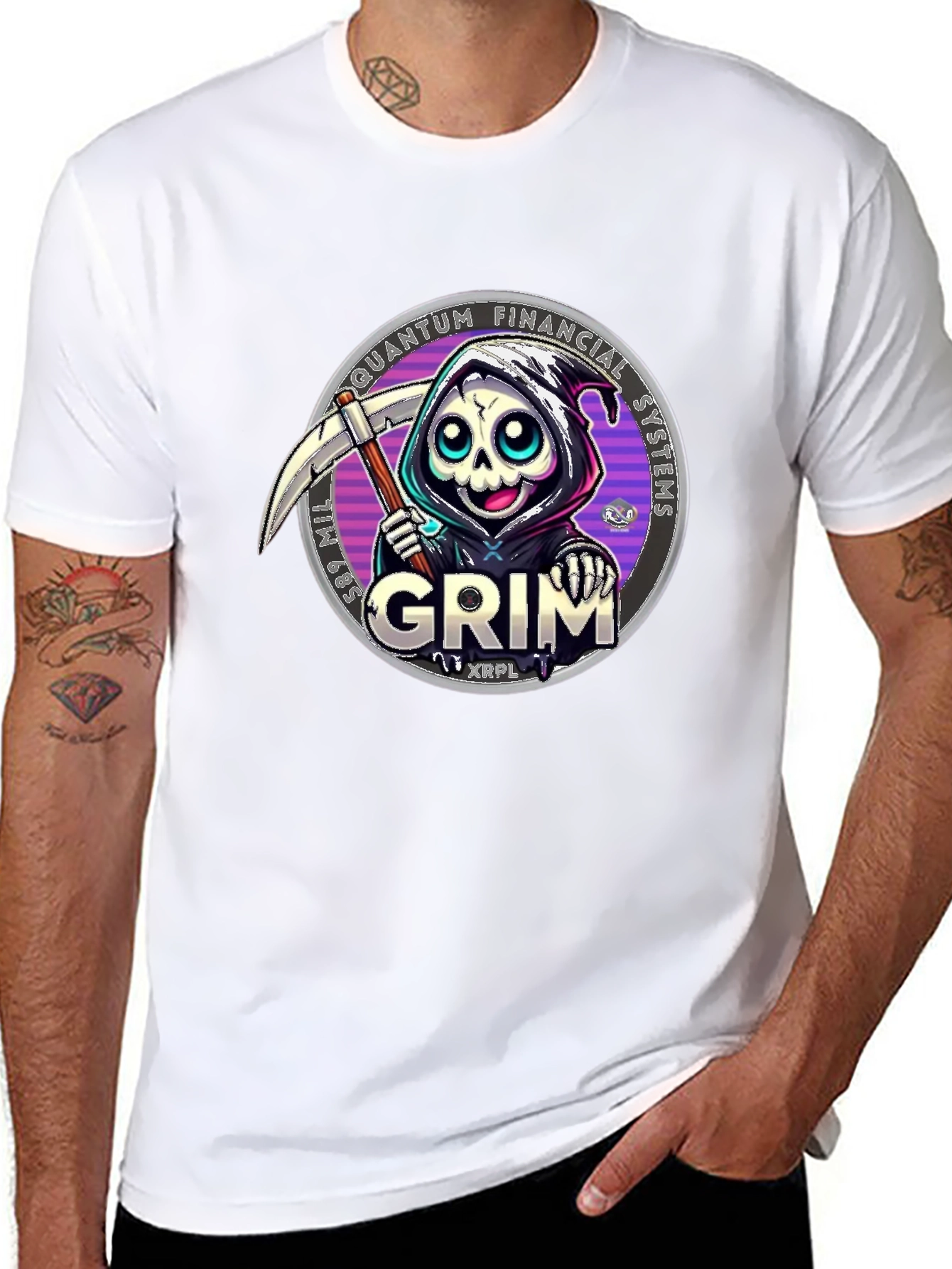 Grim Reaper Crypto T-Shirt - Quantum Financial Systems
