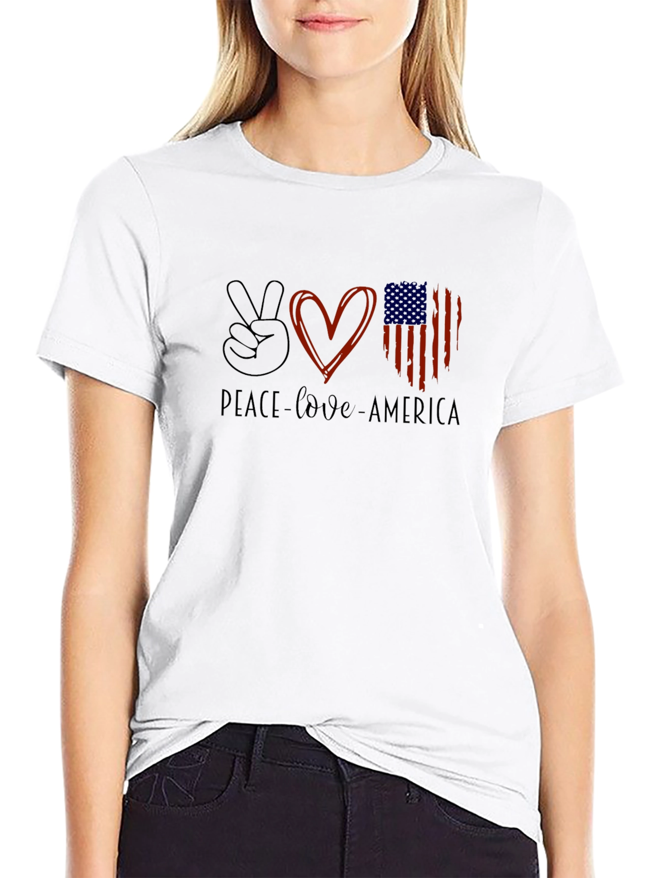 Peace Love America Graphic Tee