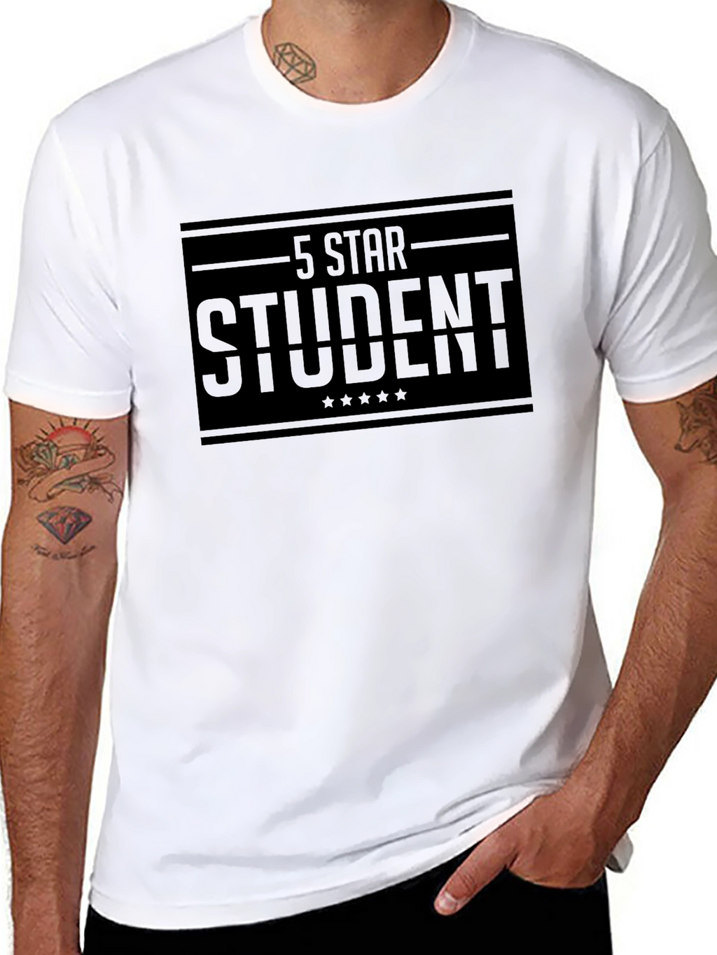 5 Star Student Black T-Shirt