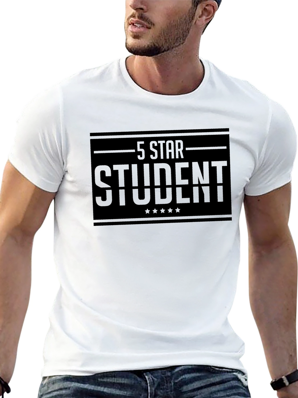 5 Star Student Black T-Shirt