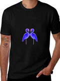 Flamingo Graphic Print Black T-Shirt