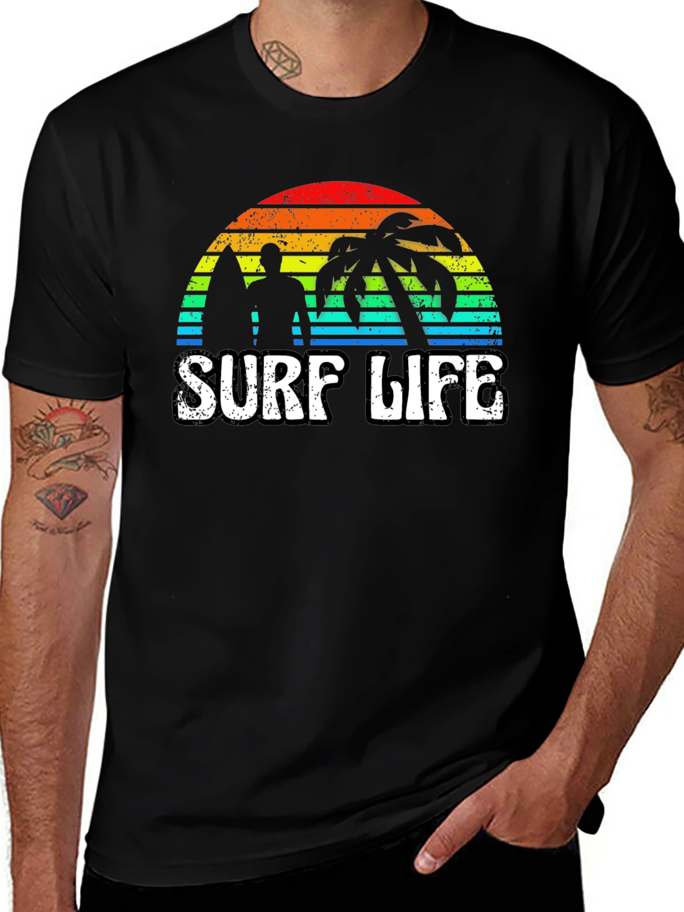 Surf Life T-Shirt - Retro Sunset Beach Graphic Tee