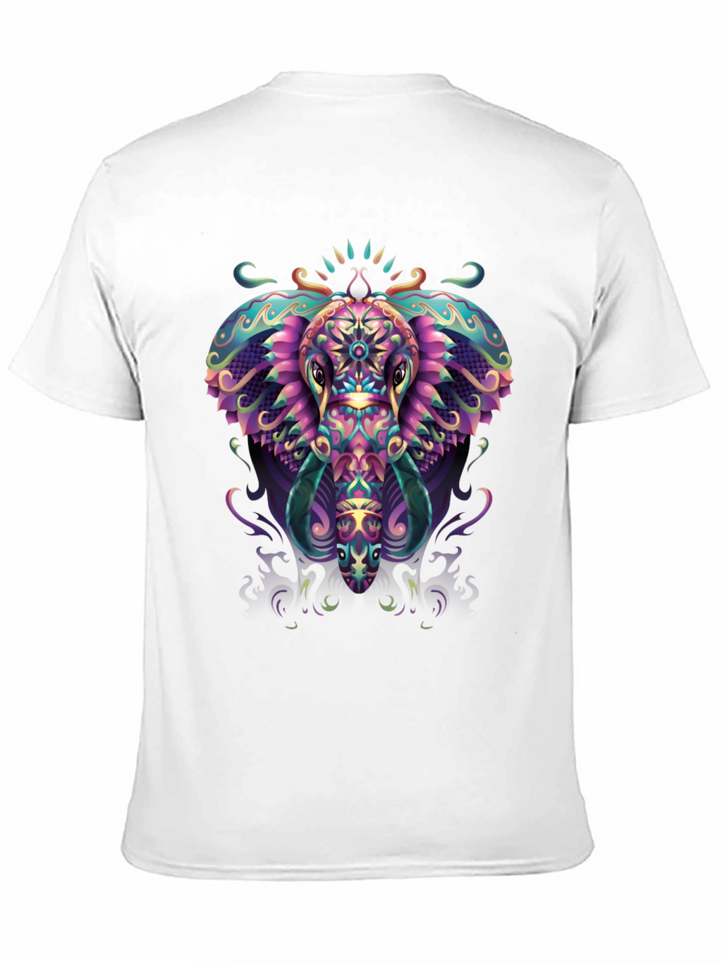 Psychedelic Elephant Graphic Tee - Black