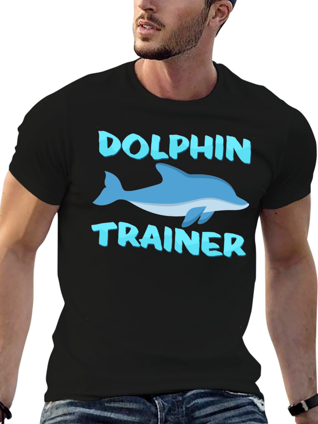 Dolphin Trainer Graphic Tee - Black