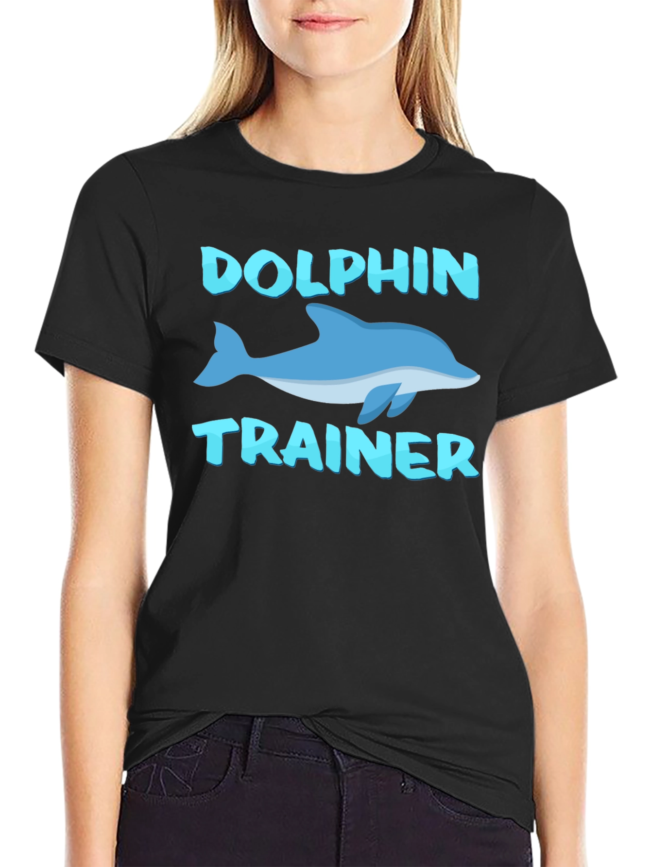 Dolphin Trainer Graphic Tee - Black