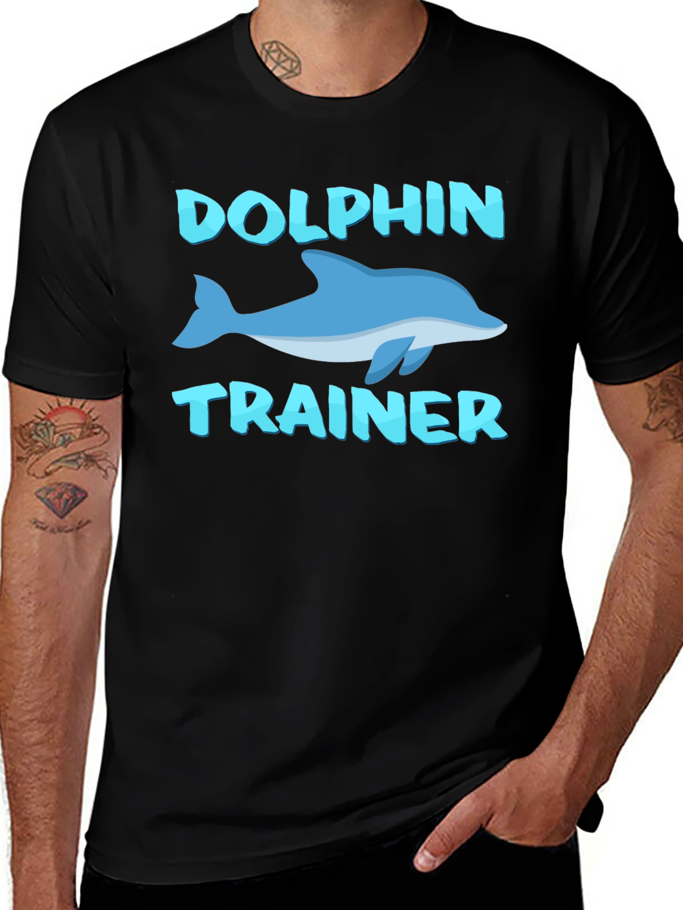 Dolphin Trainer Graphic Tee - Black