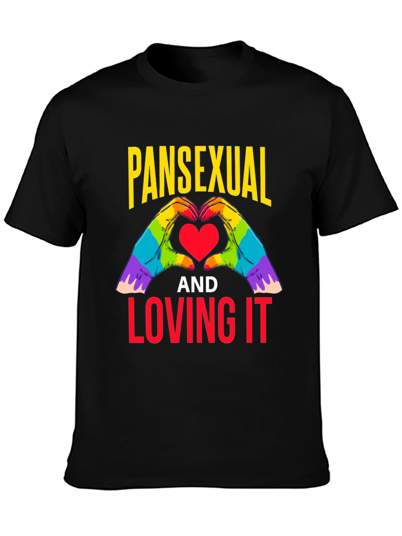 Pansexual Pride T-Shirt - Heart Hands Graphic Tee
