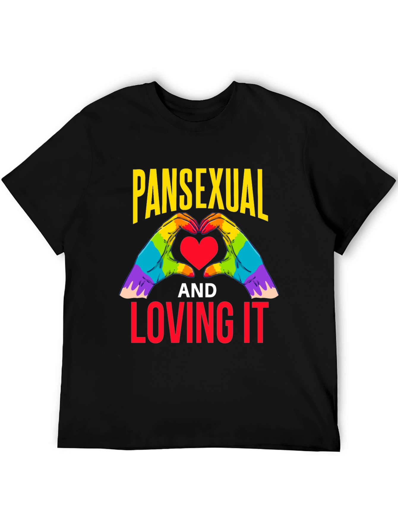 Pansexual Pride T-Shirt - Heart Hands Graphic Tee