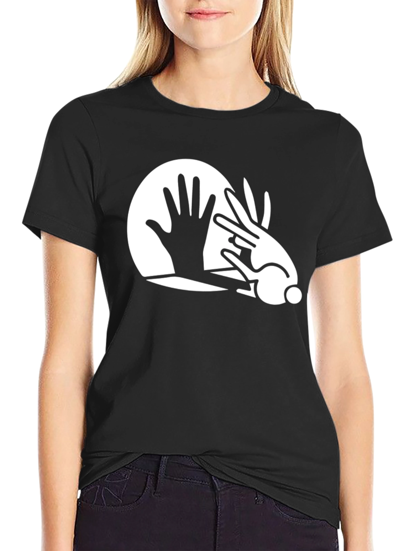 Magic Trick Tee: Hand & Rabbit Illusion Graphic T-Shirt