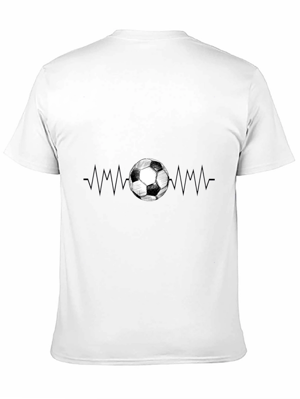 Soccer Heartbeat Graphic T-Shirt - Black