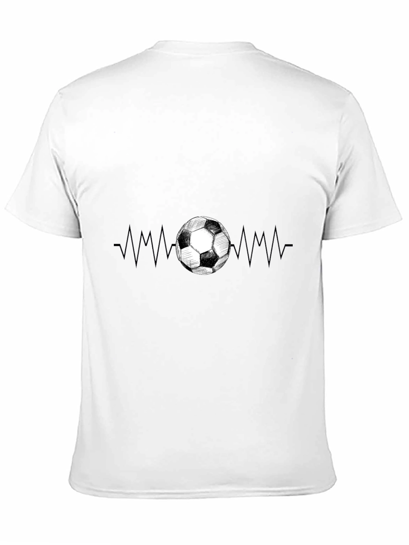 Soccer Heartbeat Graphic T-Shirt - Black