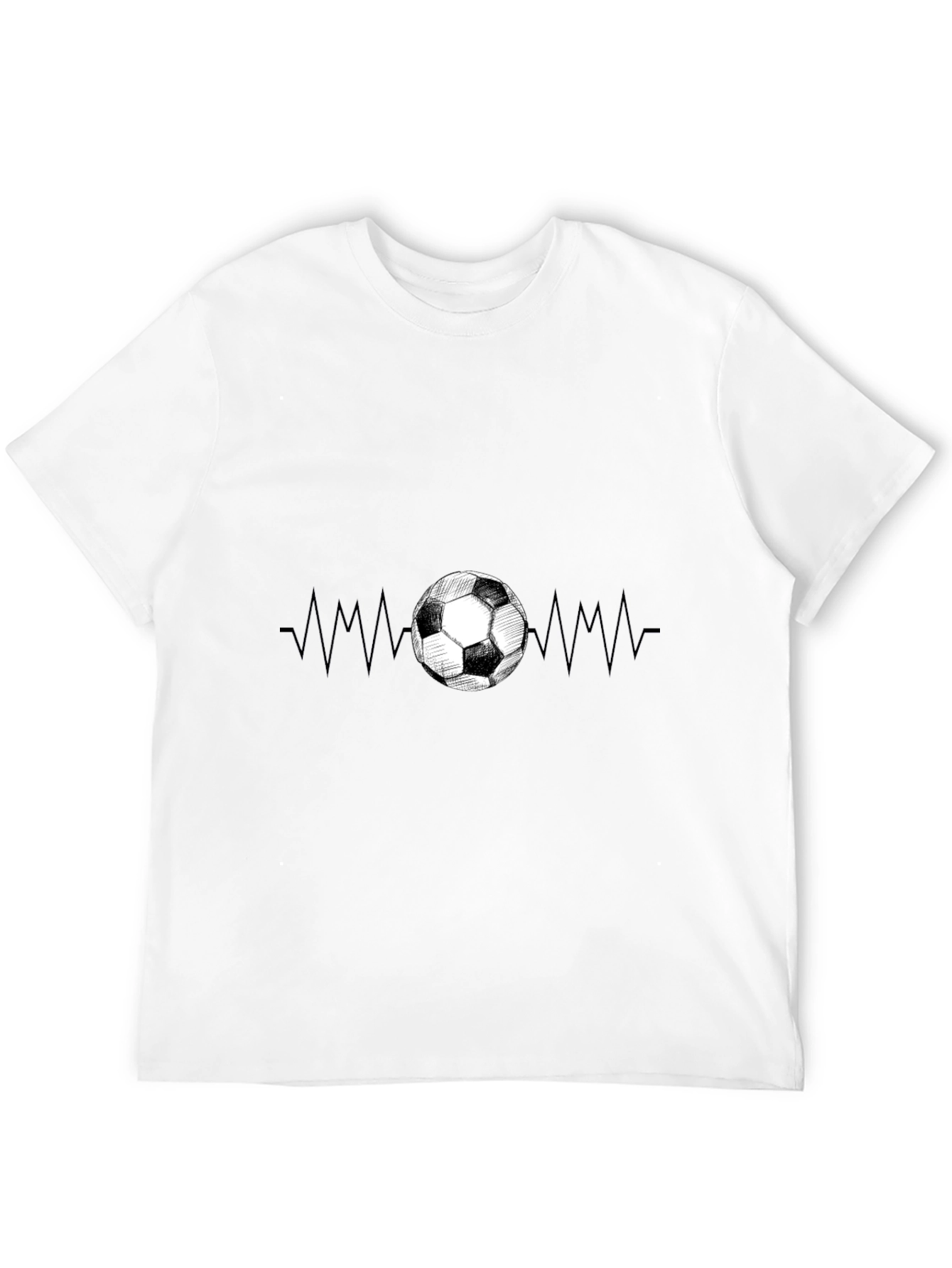 Soccer Heartbeat Graphic T-Shirt - Black
