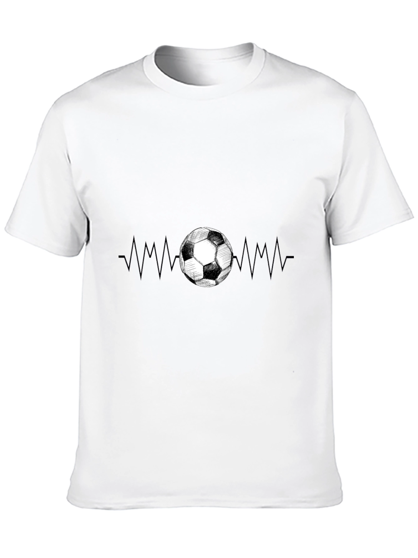 Soccer Heartbeat Graphic T-Shirt - Black