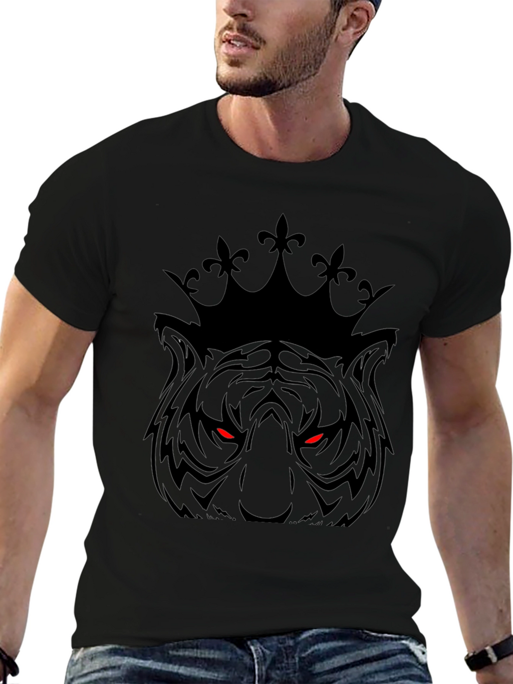 Tiger King Graphic Print Black T-Shirt