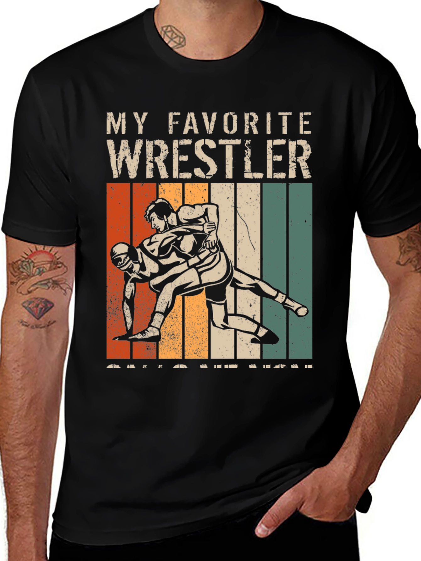 My Favorite Wrestler T-Shirt - Retro Style