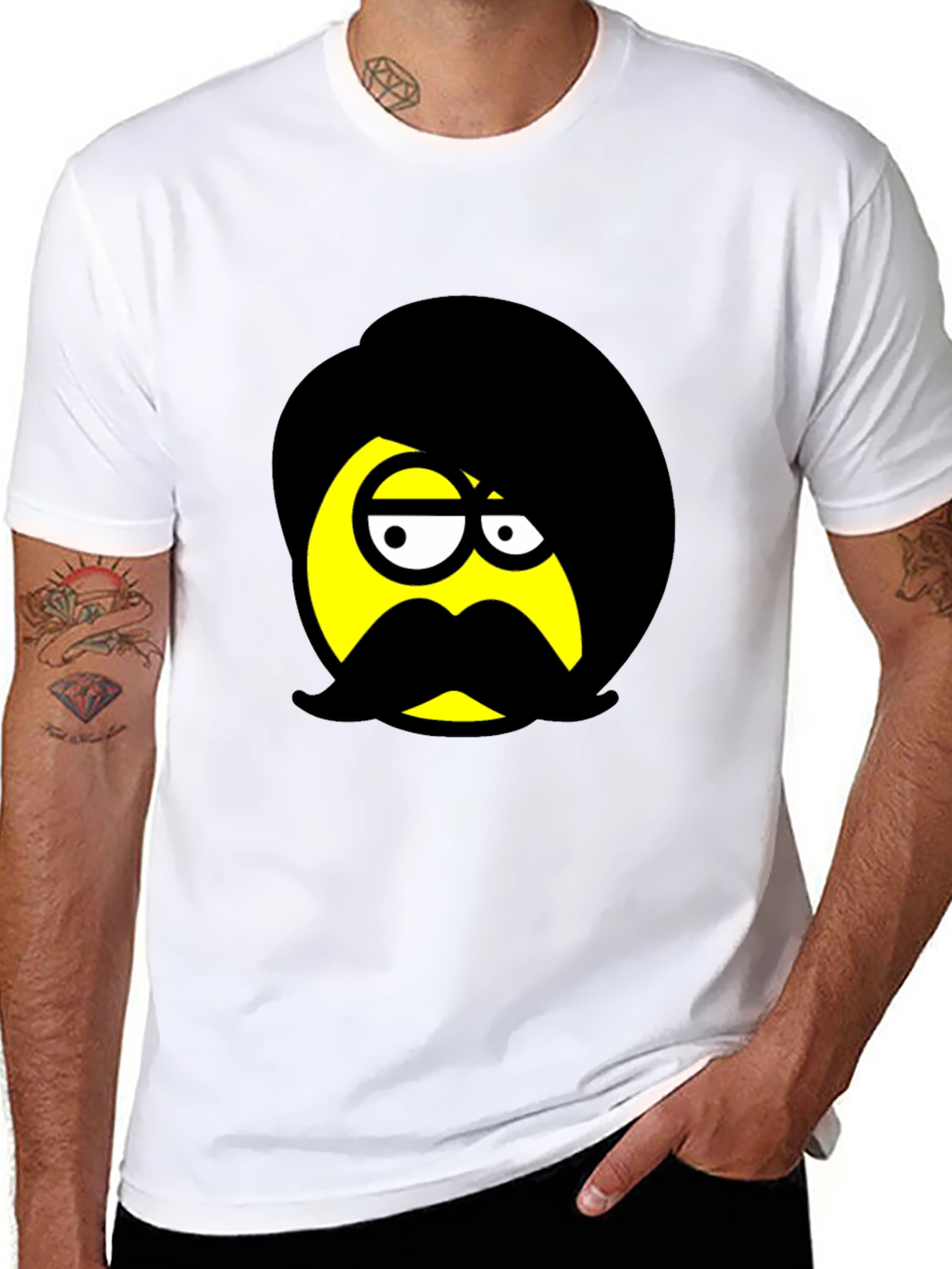 Emo Emoji Graphic Black T-Shirt
