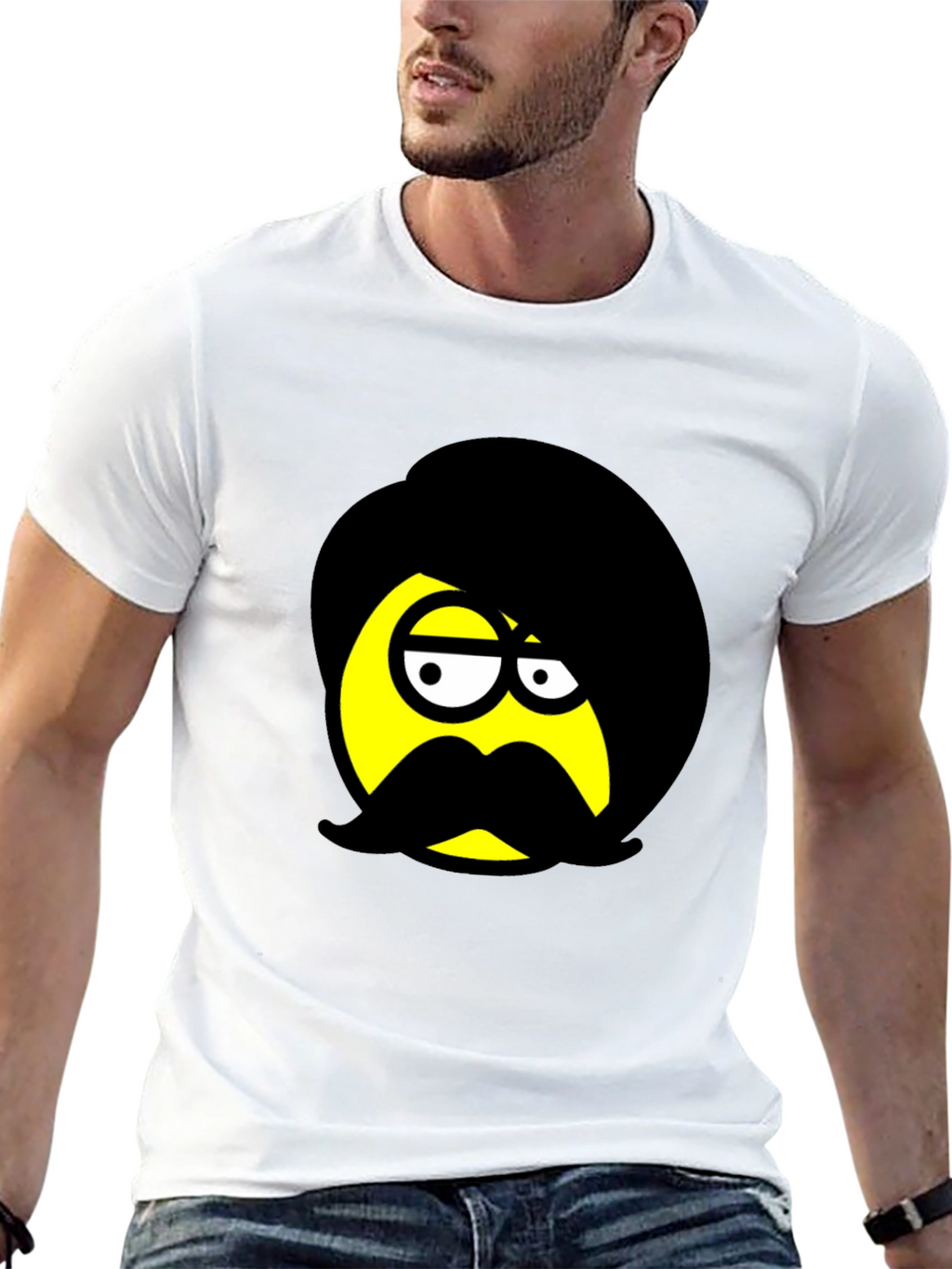 Emo Emoji Graphic Black T-Shirt