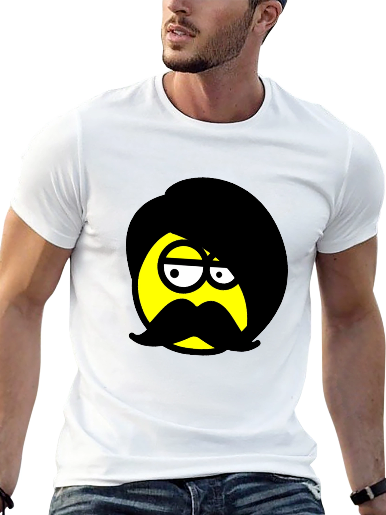 Emo Emoji Graphic Black T-Shirt