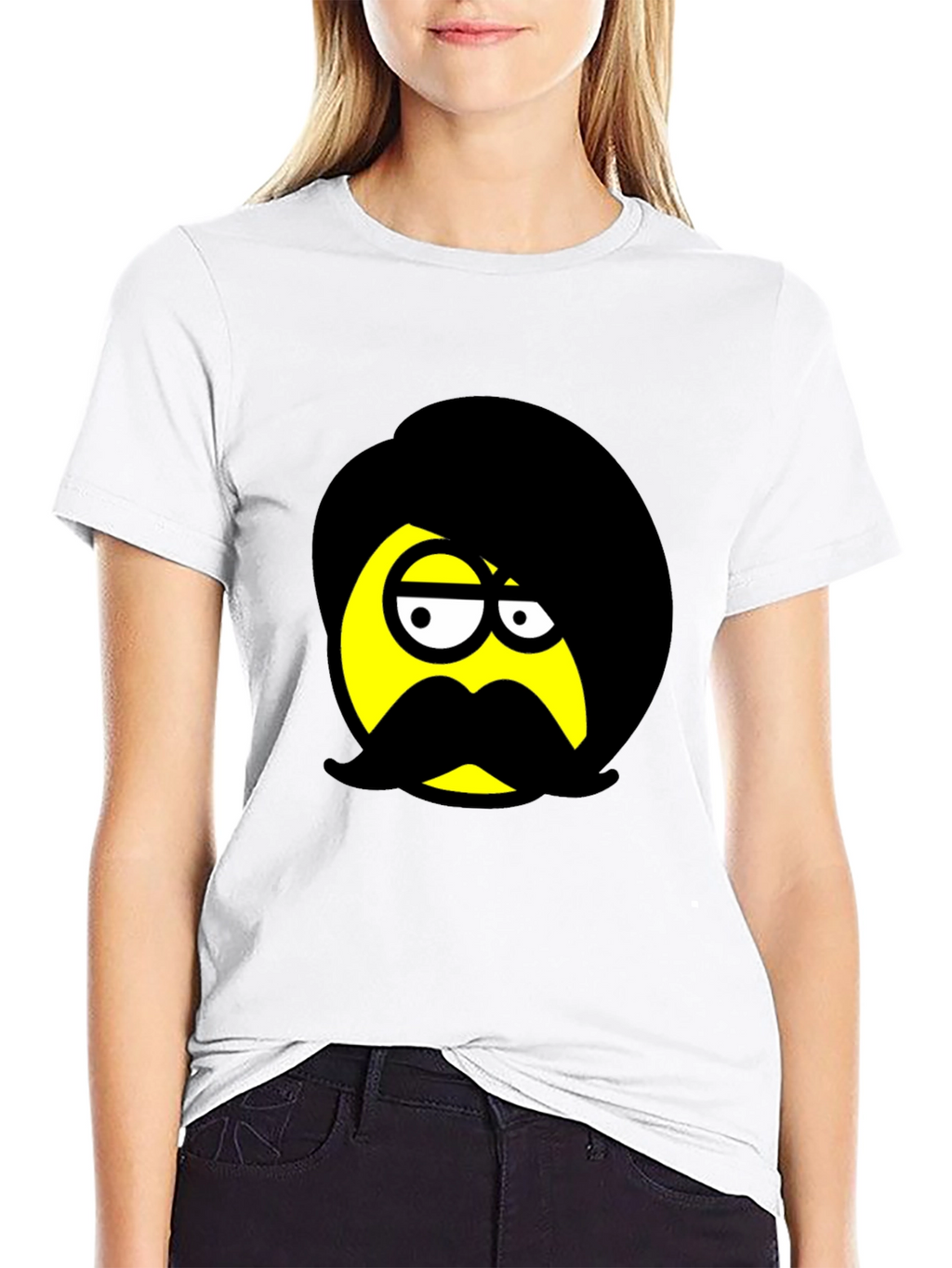 Emo Emoji Graphic Black T-Shirt