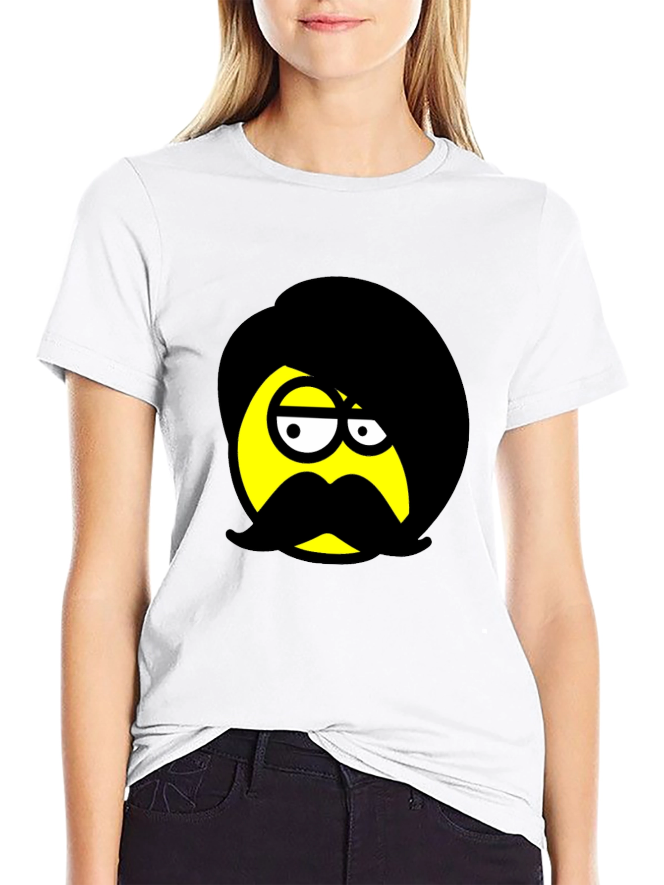 Emo Emoji Graphic Black T-Shirt
