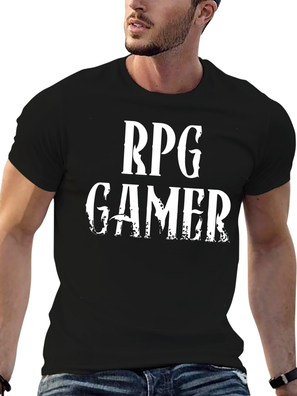 RPG Gamer Graphic Print Black T-Shirt