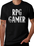 RPG Gamer Graphic Print Black T-Shirt