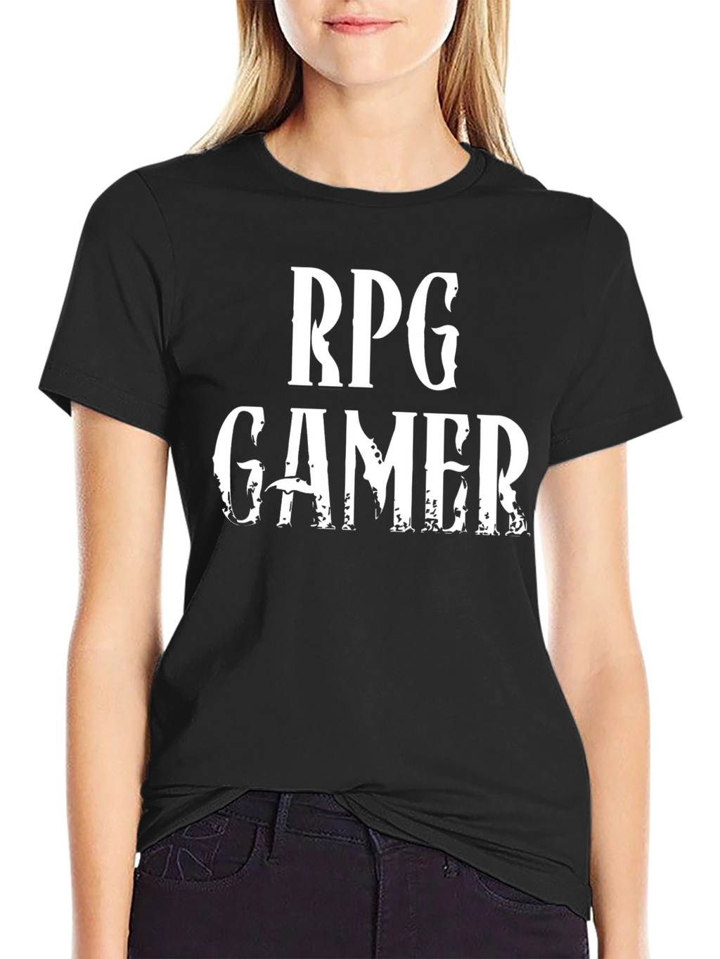 RPG Gamer Graphic Print Black T-Shirt