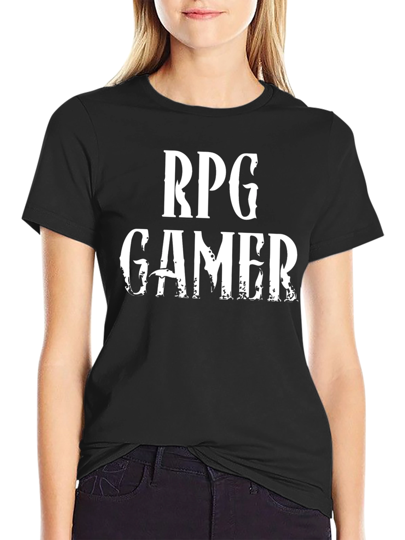 RPG Gamer Graphic Print Black T-Shirt