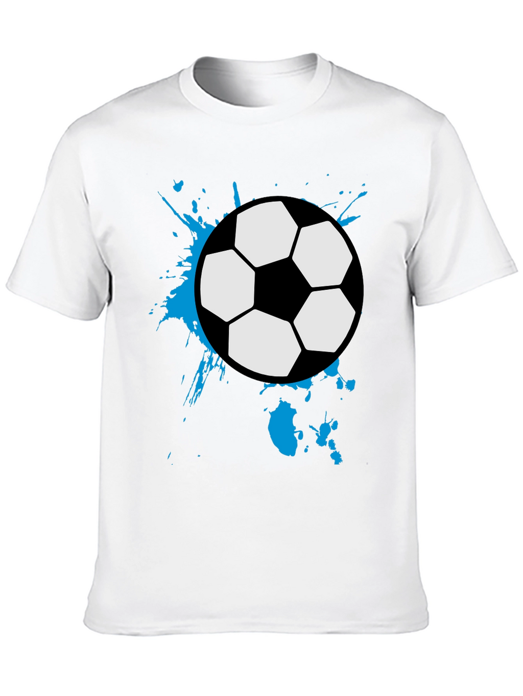 Soccer Ball Splash Tee - Black Cotton Graphic T-Shirt