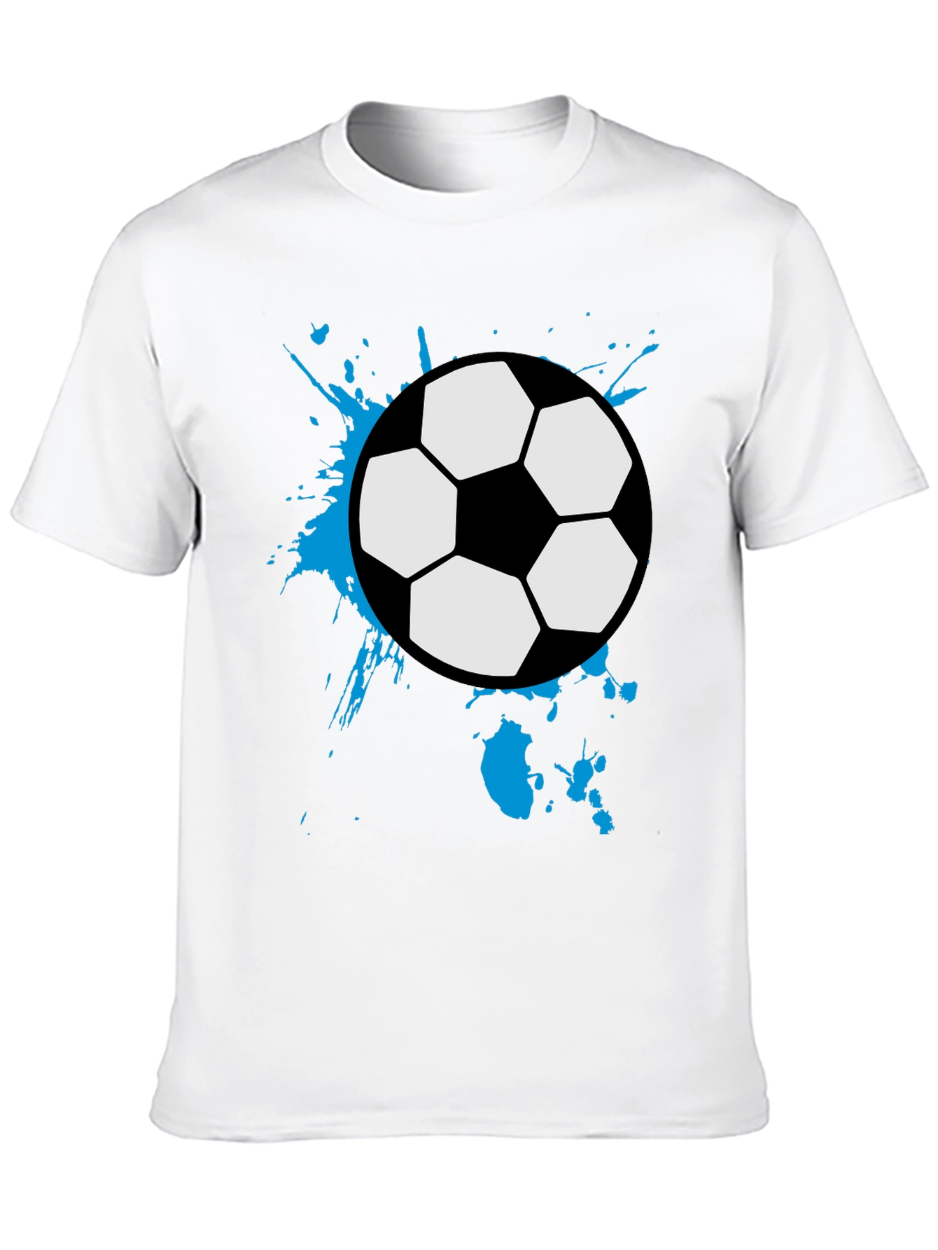 Soccer Ball Splash Tee - Black Cotton Graphic T-Shirt
