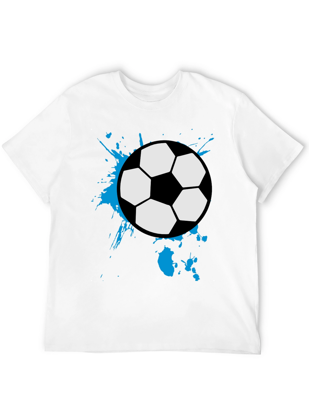 Soccer Ball Splash Tee - Black Cotton Graphic T-Shirt