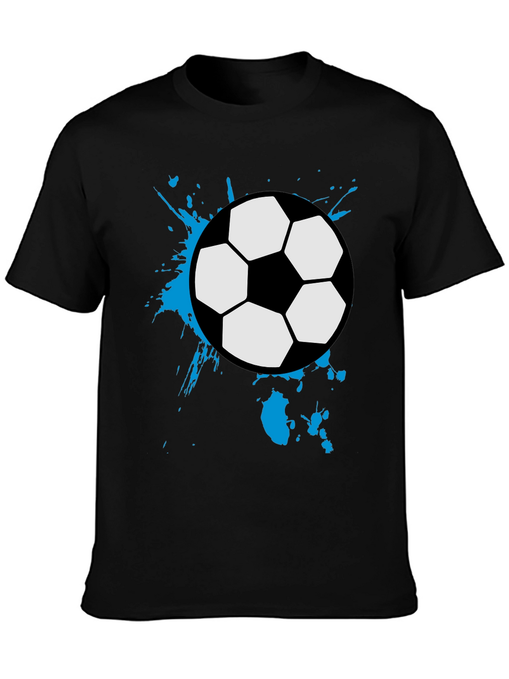 Soccer Ball Splash Tee - Black Cotton Graphic T-Shirt