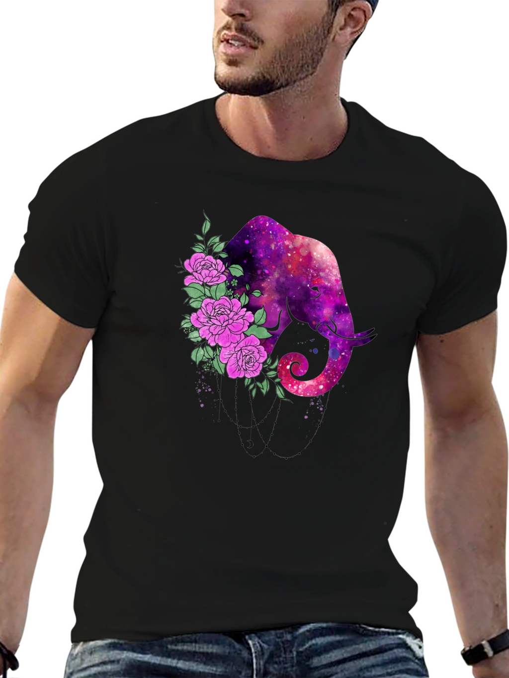 Galaxy Elephant Floral Tee
