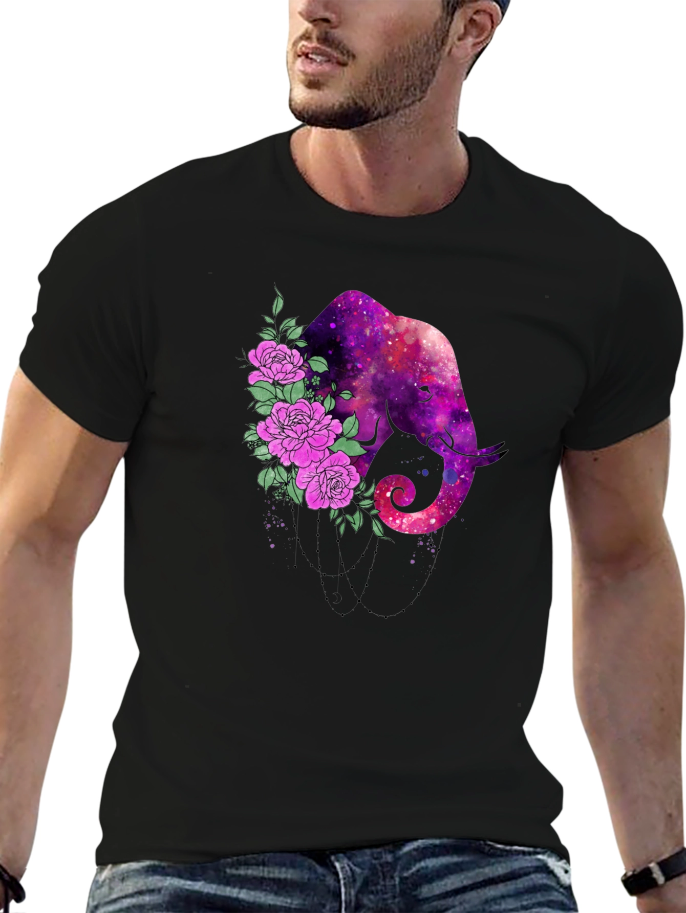 Galaxy Elephant Floral Tee
