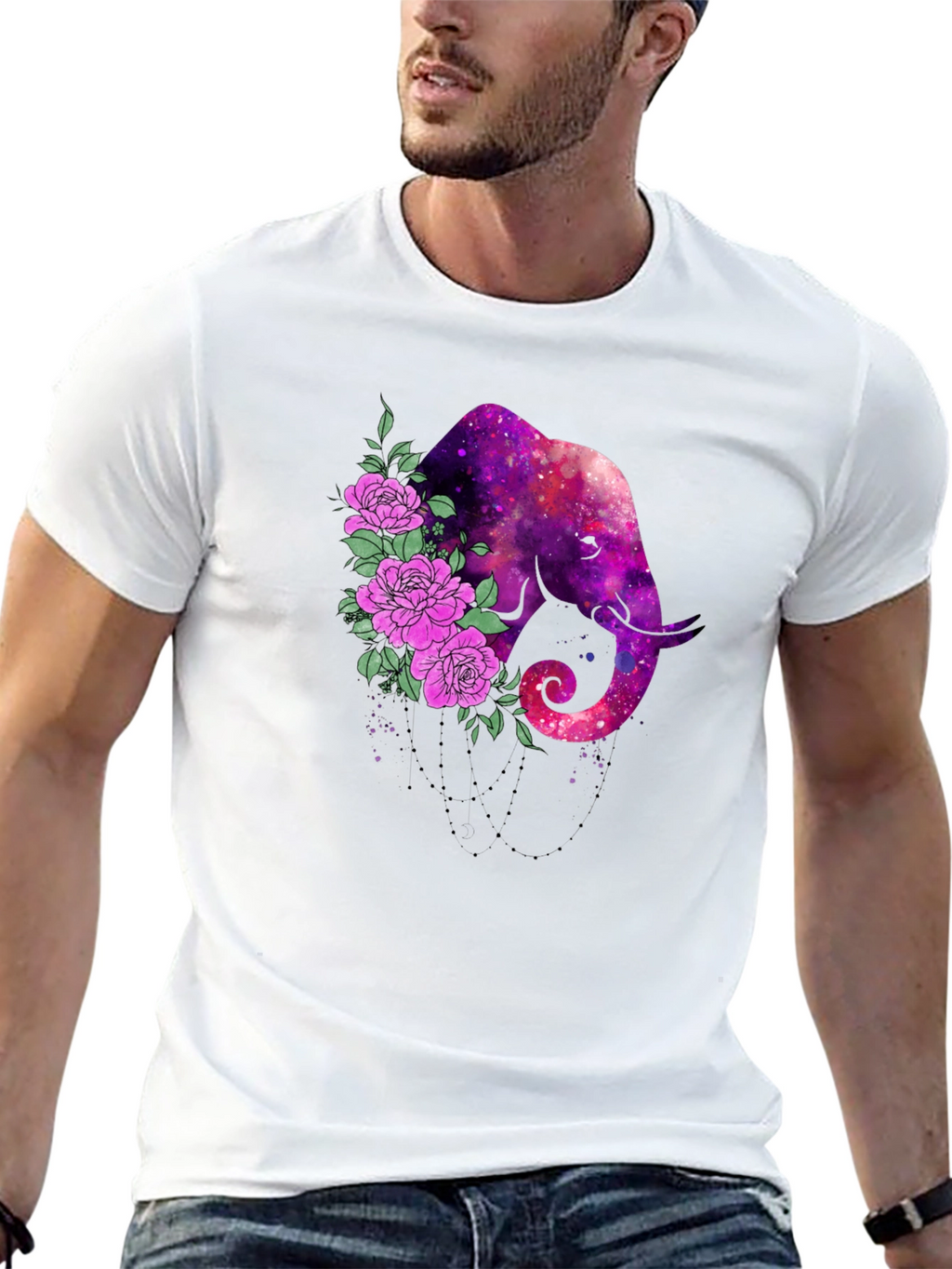 Galaxy Elephant Floral Tee