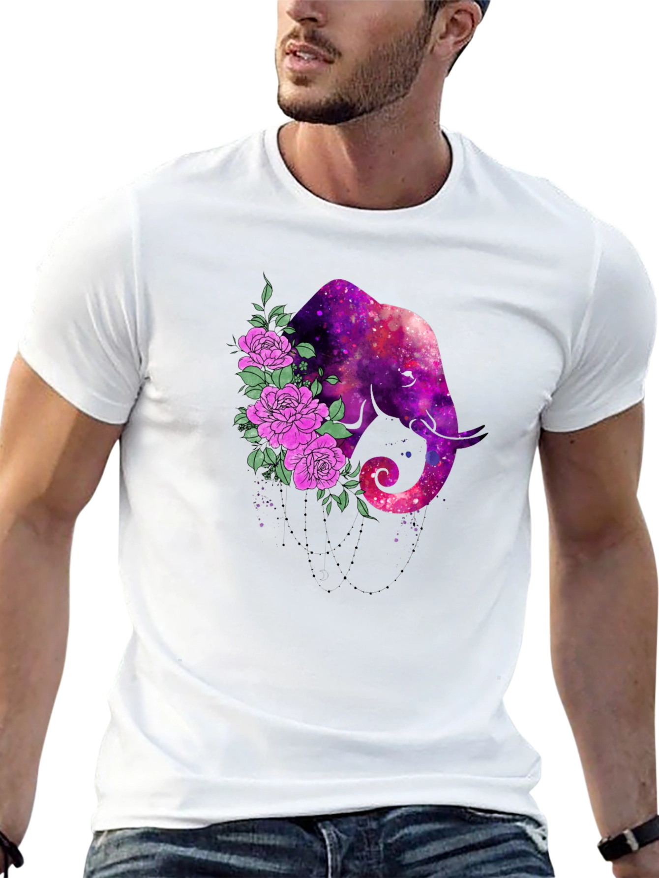 Galaxy Elephant Floral Tee