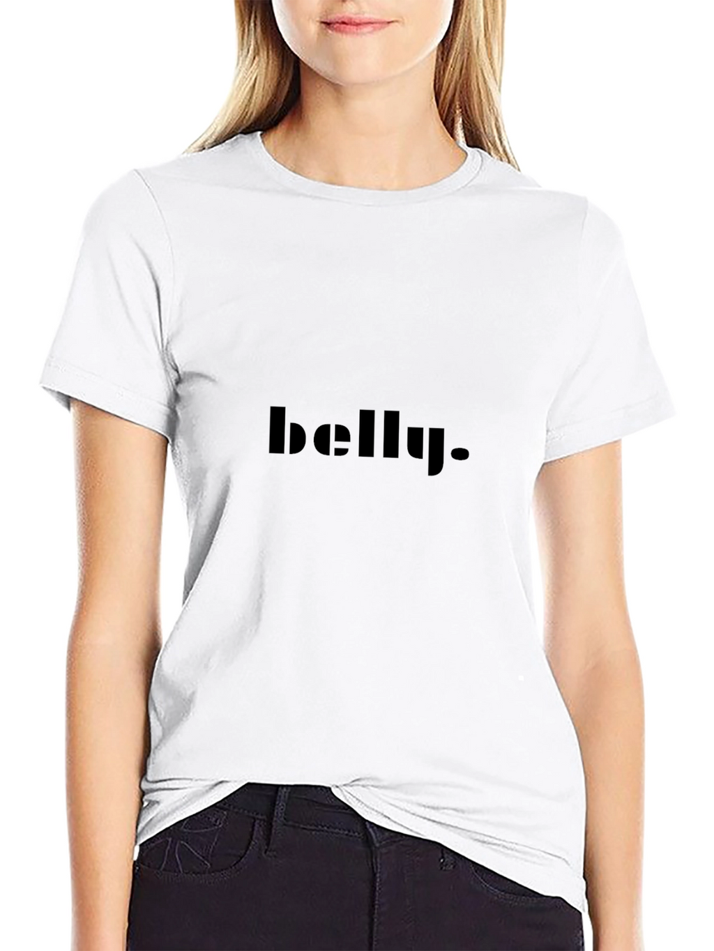 Mens belly. Black Graphic Tee