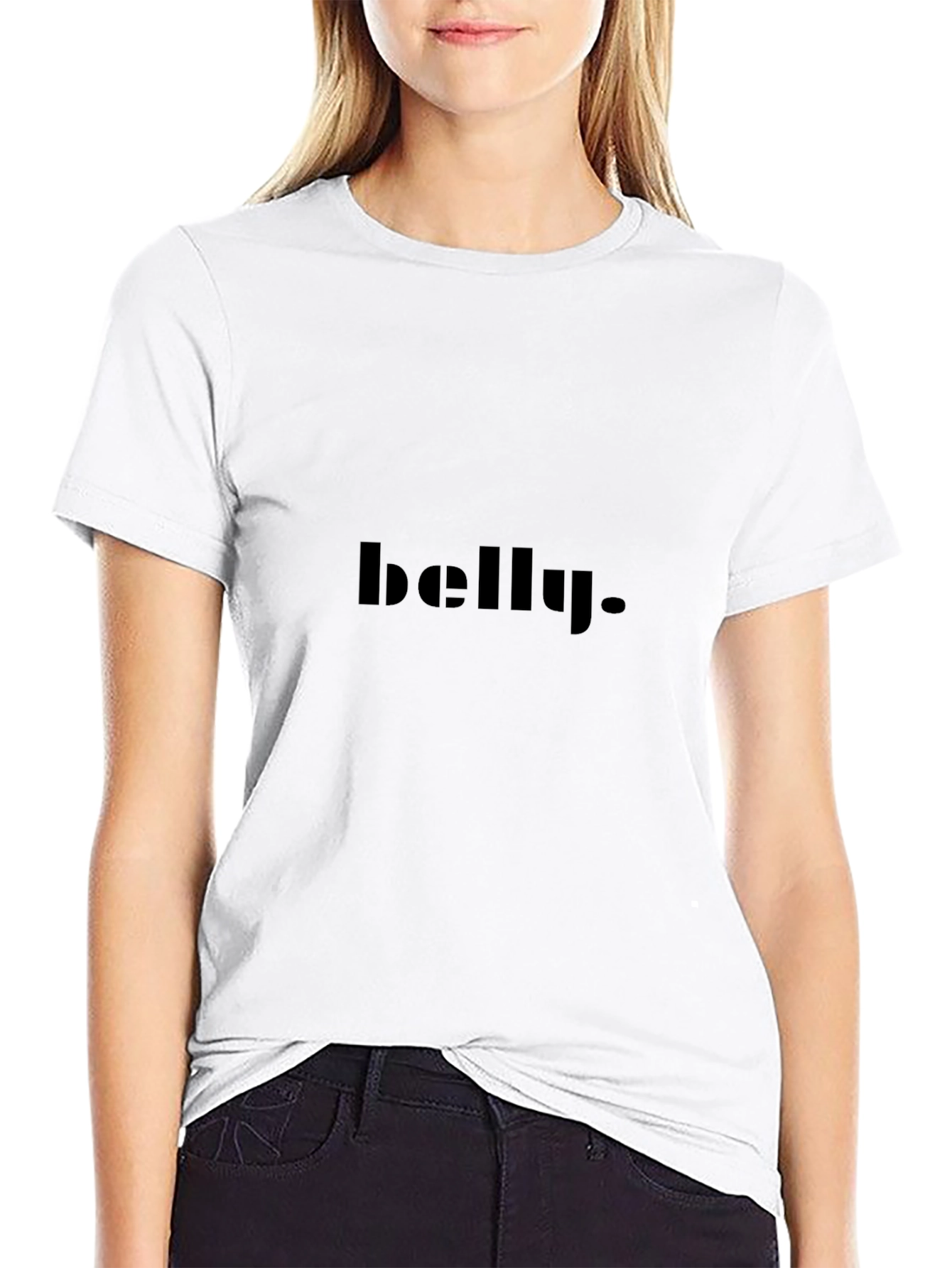 Mens belly. Black Graphic Tee