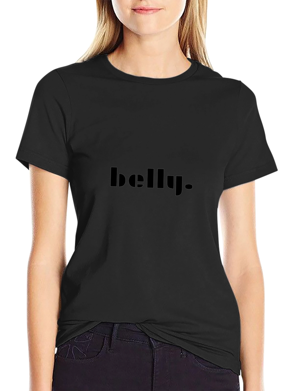 Mens belly. Black Graphic Tee