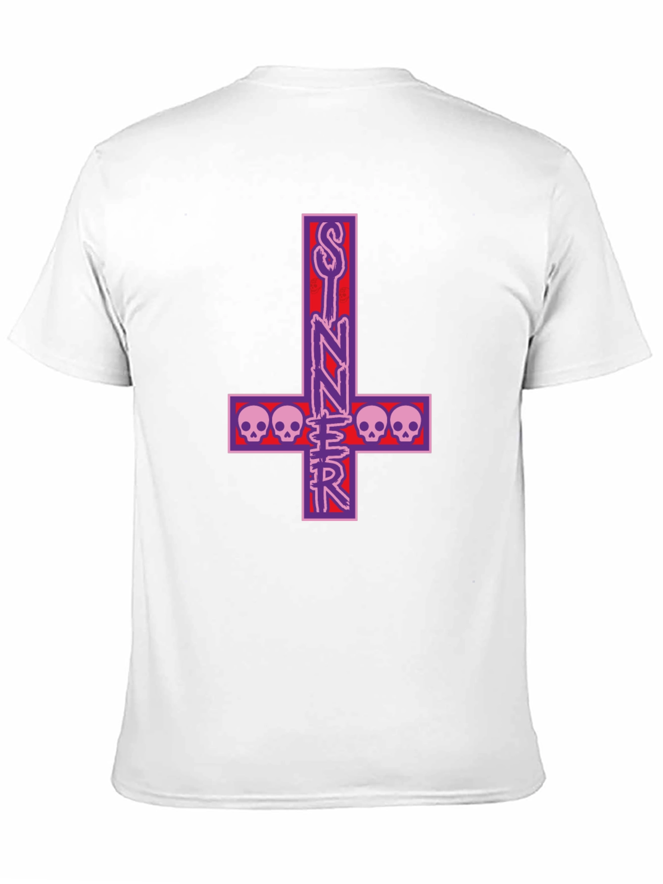 Sinner Inverted Cross Skull T-Shirt