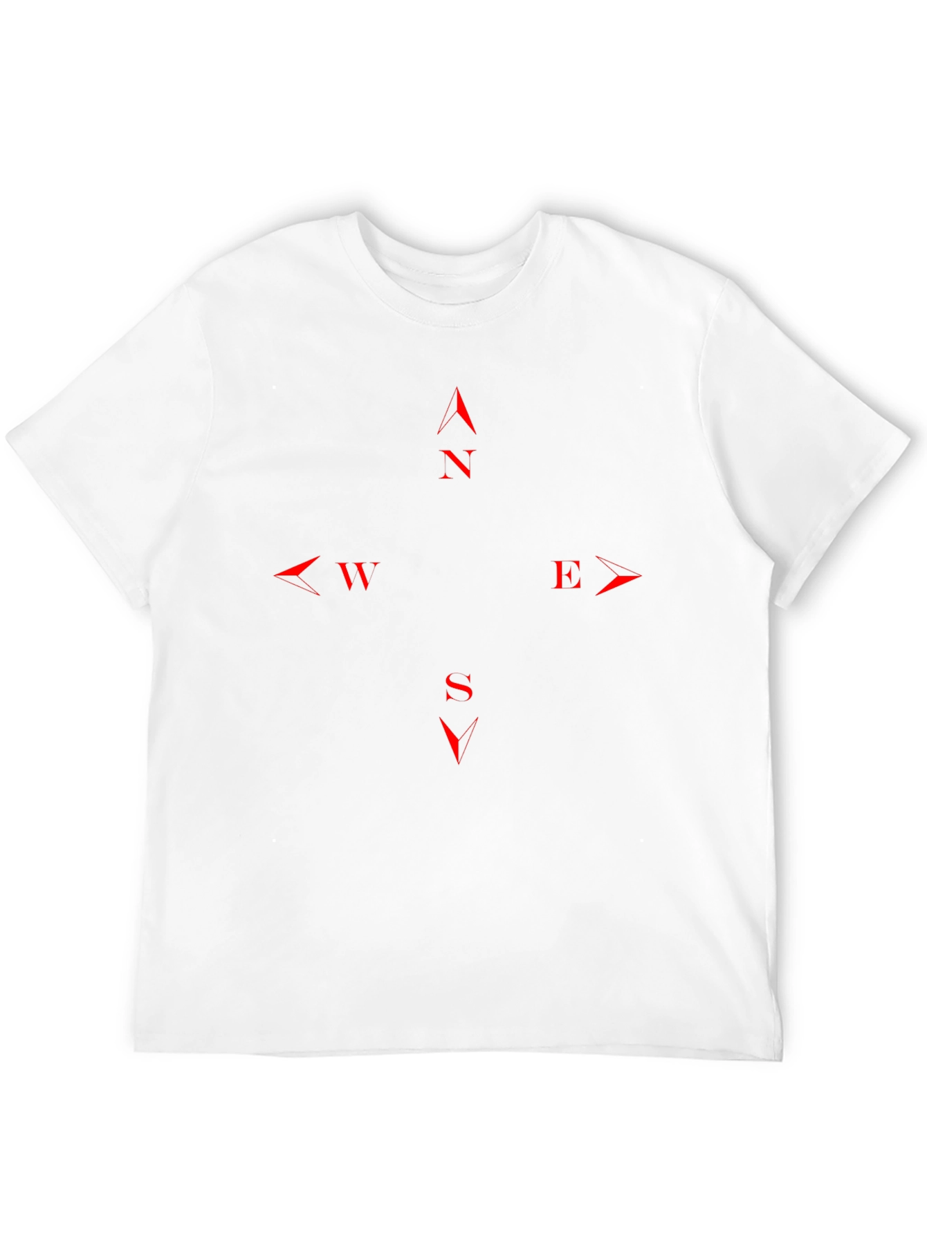 Directional Compass T-Shirt - Black with Red Details